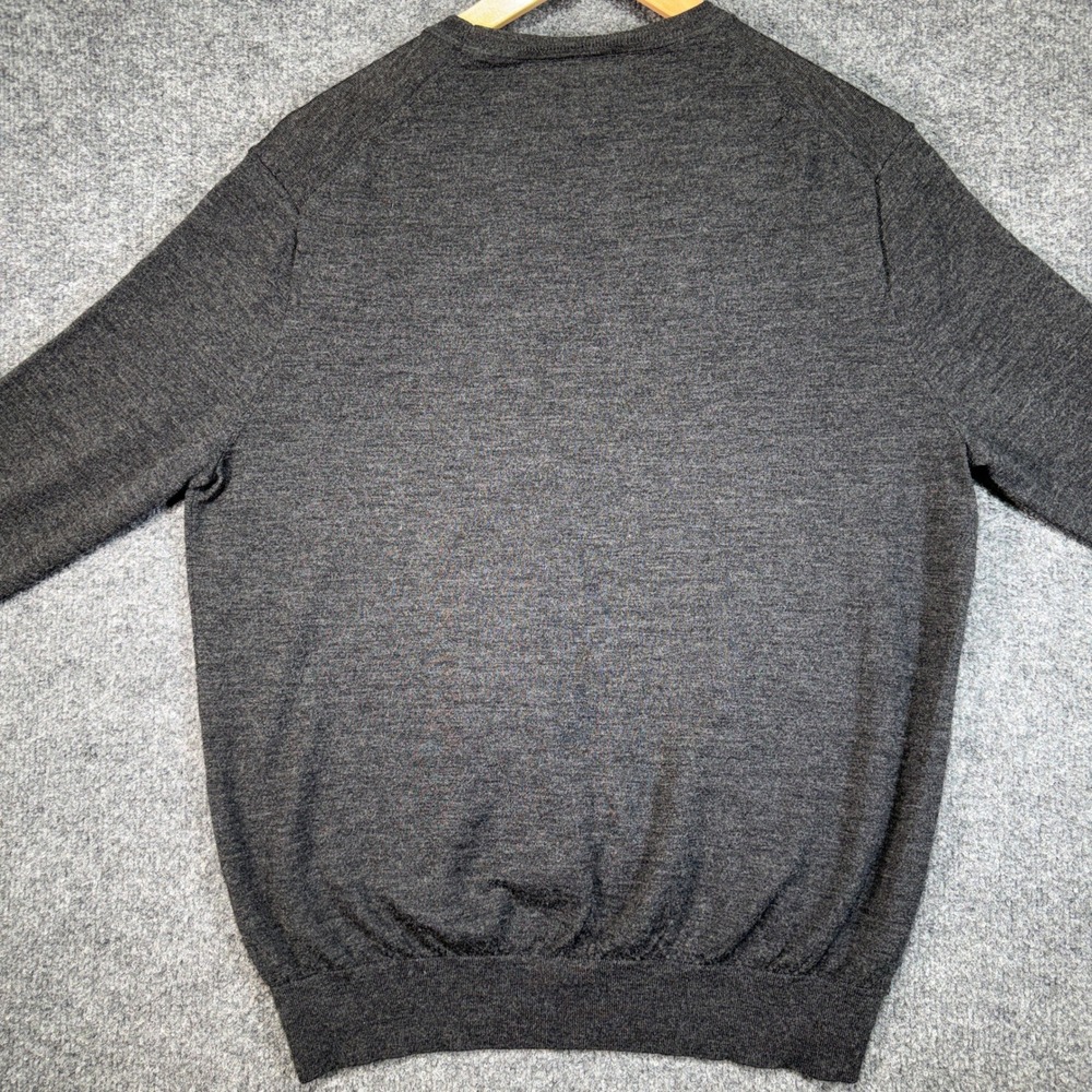 Polo Ralph Lauren Merino Wool Sweater Mens Large Gray Crewneck Pony Logo - Picture 2 of 9
